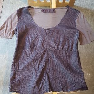 Leather and knit top